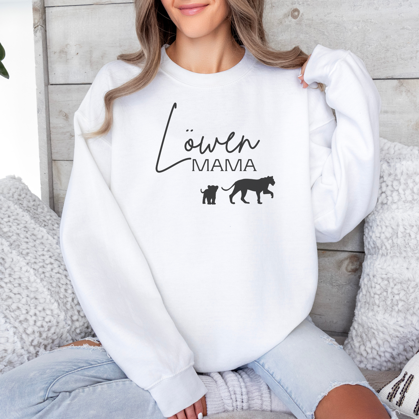 Sweatshirt Löwen Mama Aufdruck - mamagibt -  - #tag1# - #tag2#