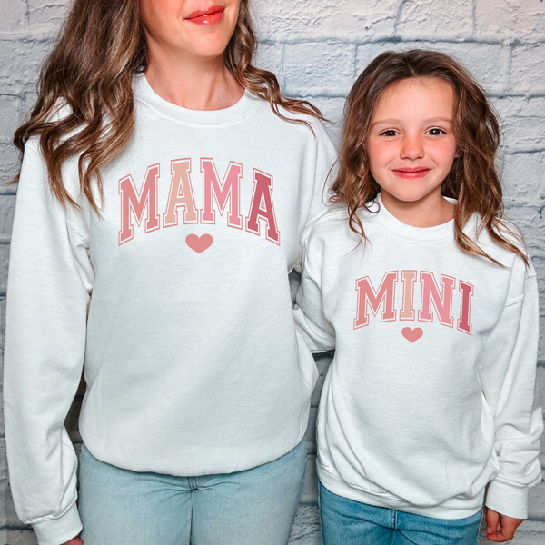 Sweatshirt Mama und Mini Pink