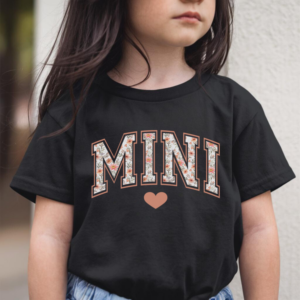 T-Shirt Kinder Mama und Ich beige Blumen