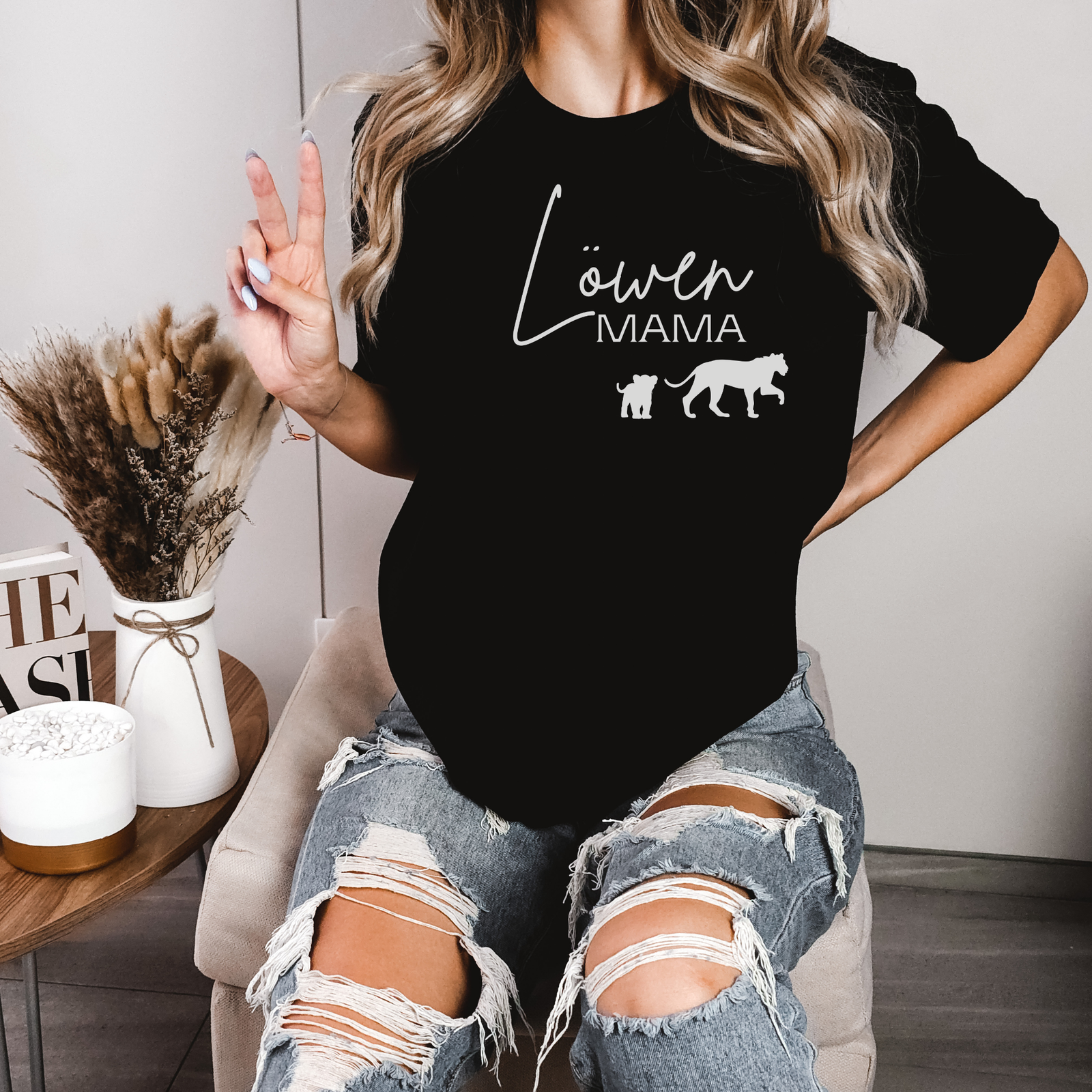 T-Shirt Löwen Mama Druck - mamagibt -  - #tag1# - #tag2#