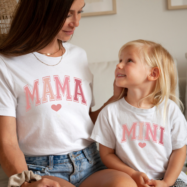 T-Shirt Mama und Mini Pink