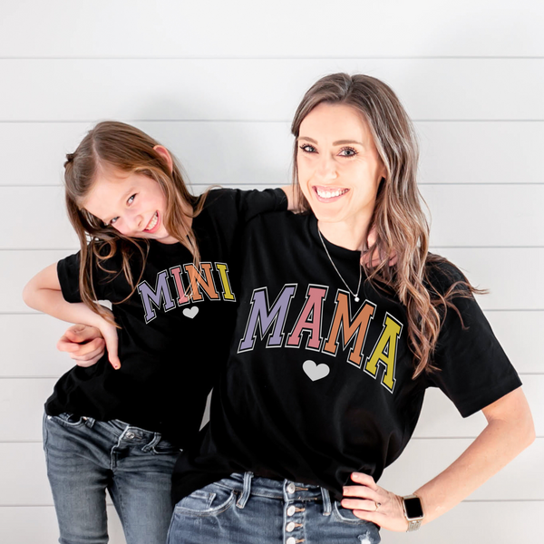 T-Shirt Mama und Mini Pastell