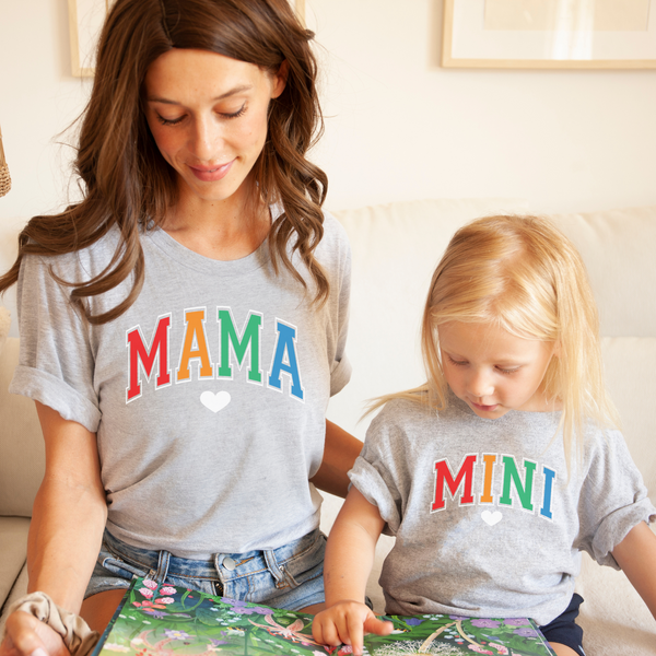 T-Shirt Mama und Mini Bunt