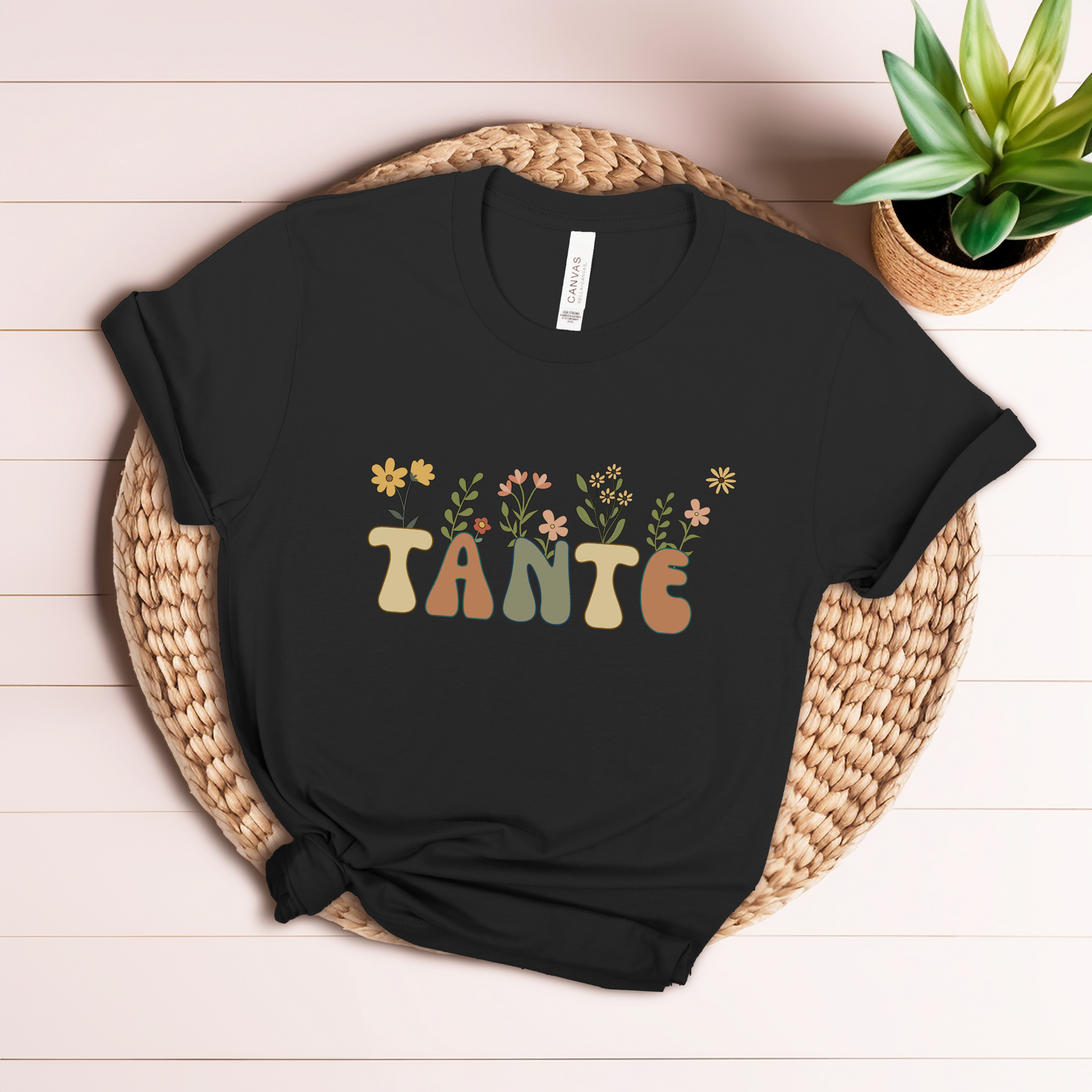 T-Shirt Tante mit Blumen - mamagibt -  - #tag1# - #tag2#