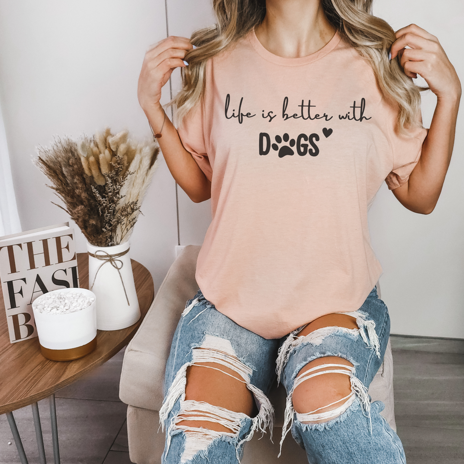 T-Shirt life is better with dogs - mamagibt -  - #tag1# - #tag2#